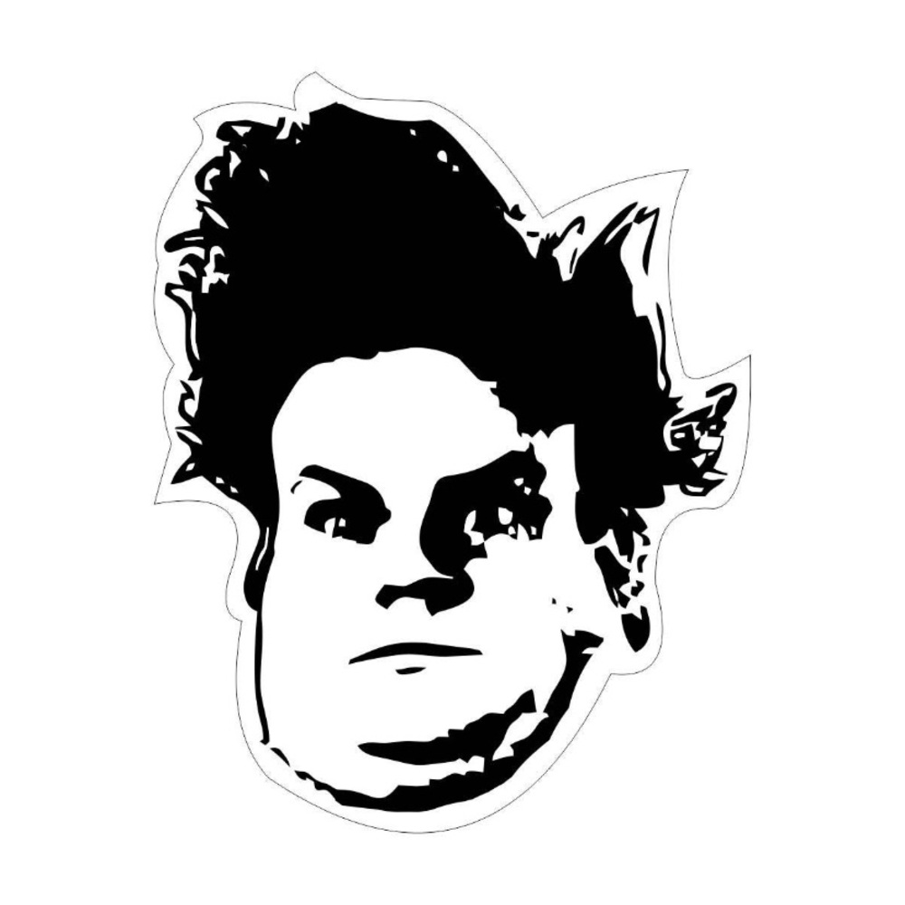 Source Unknown Black & White Face Sticker - Graphic Home Accent